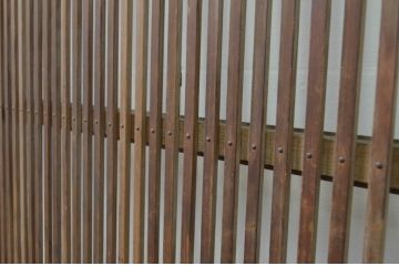 アンティーク建具　和の趣が魅力的な格子戸1枚(引き戸)(R‐067177)