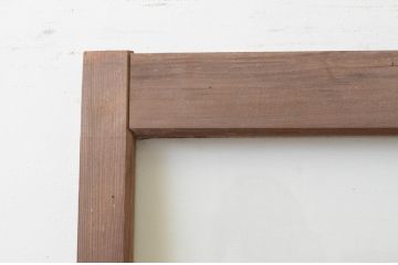 アンティーク建具　経年を感じさせる木味が魅力的　レトロな雰囲気漂う大判ガラス戸(引き戸)(R‐067178)