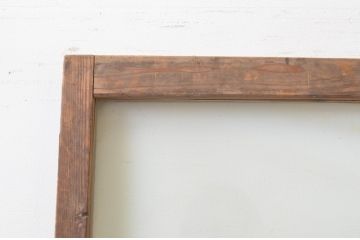 アンティーク建具　経年を感じさせる和の風情が魅力的なマス目(升目)の幅広ガラス戸1枚(引き戸)(R‐067179)