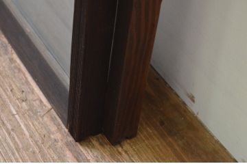 アンティーク建具　美しい鯉の彫刻が目を惹くガラス入り書院戸2枚セット(窓、ガラス戸、引き戸)(R‐067182)