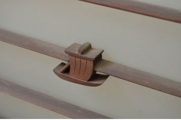 アンティーク建具　のどかな野の様子を表現したガラス入り書院戸4枚セット(窓、引き戸、ガラス戸)(R-067183)