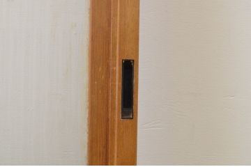 ビンテージ建具　大正ロマンの香り漂うモールガラス入りのレトロな引き戸2枚セット(引き戸、ガラス戸、板戸、ヴィンテージ)(R-067184)