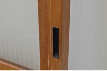 ビンテージ建具　大正ロマンの香り漂うモールガラス入りのレトロな引き戸2枚セット(引き戸、ガラス戸、板戸、ヴィンテージ)(R-067184)