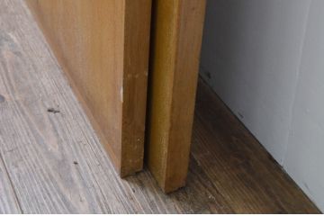 ビンテージ建具　大正ロマンの香り漂うモールガラス入りのレトロな引き戸2枚セット(引き戸、ガラス戸、板戸、ヴィンテージ)(R-067184)