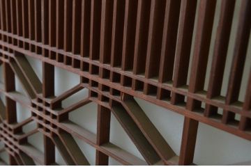 アンティーク建具　和の空間作りにもおすすめな組子格子入りの引き戸2枚セット(引き戸、ガラス戸)(R-067185)