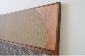 アンティーク建具　和の空間作りにもおすすめな組子格子入りの引き戸2枚セット(引き戸、ガラス戸)(R-067185)