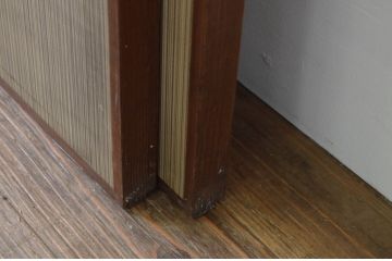 アンティーク建具　和の空間作りにもおすすめな組子格子入りの引き戸2枚セット(引き戸、ガラス戸)(R-067185)