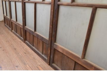アンティーク建具　大正ロマンスタイルのお部屋作りにおすすめな幅狭ガラス戸4枚セット(引き戸)(R-067186)