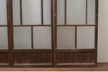 アンティーク建具　大正ロマンスタイルのお部屋作りにおすすめな幅狭ガラス戸4枚セット(引き戸)(R-067186)