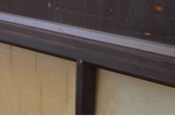 アンティーク建具　和の趣溢れるガラス帯戸2枚セット(引き戸、ガラス戸)(R-067187)