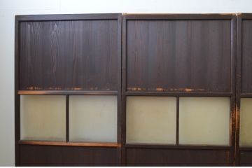 アンティーク建具　和の趣溢れるガラス帯戸4枚セット(引き戸、ガラス戸)(R-067188)