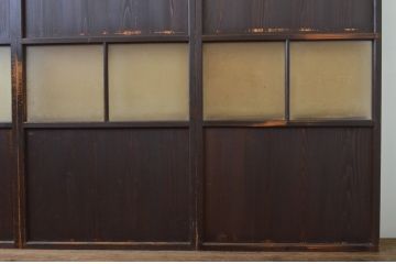 アンティーク建具　和の趣溢れるガラス帯戸4枚セット(引き戸、ガラス戸)(R-067188)