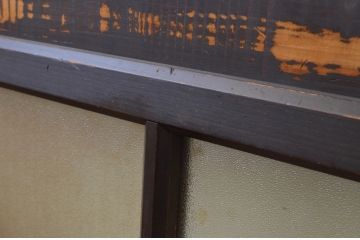 アンティーク建具　和の趣溢れるガラス帯戸4枚セット(引き戸、ガラス戸)(R-067188)
