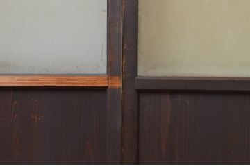 アンティーク建具　和の趣溢れるガラス帯戸4枚セット(引き戸、ガラス戸)(R-067188)