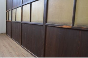 アンティーク建具　和の趣溢れるガラス帯戸4枚セット(引き戸、ガラス戸)(R-067188)