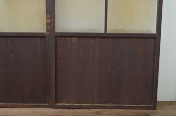 アンティーク建具　和の趣溢れるガラス帯戸4枚セット(引き戸、ガラス戸)(R-067188)