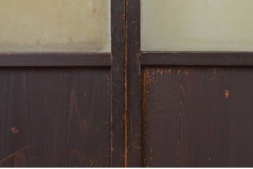 アンティーク建具　和の趣溢れるガラス帯戸4枚セット(引き戸、ガラス戸)(R-067188)