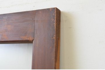 アンティーク建具　上手物!!　ガラスノブ付き　味わい深い木味のガラス扉1枚(木製扉、ドア)(R-067189)