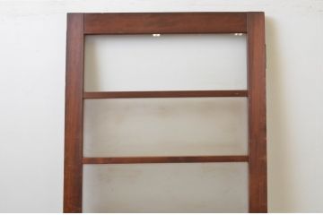 アンティーク建具　上手物!!　ガラスノブ付き　味わい深い木味のガラス扉1枚(木製扉、ドア)(R-067189)