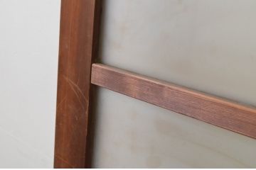 アンティーク建具　上手物!!　ガラスノブ付き　味わい深い木味のガラス扉1枚(木製扉、ドア)(R-067189)