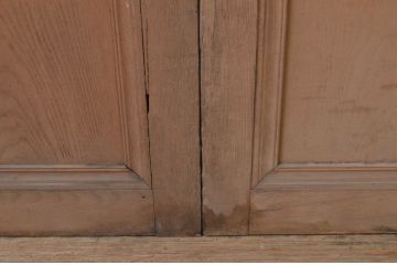 アンティーク建具　ペイント仕上げ限定　上手物!!　大正ロマンの雰囲気漂う古いナラ材のガラス戸2枚セット(引き戸)(R-067190)