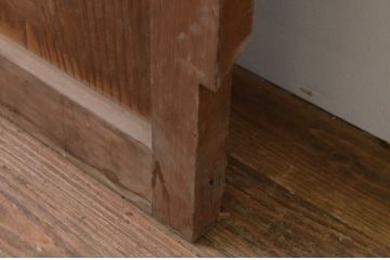 アンティーク建具　大正ロマン　希少な背高サイズ!!古い木味が魅力のガラス扉1枚(木製扉、ドア)(R-067191)