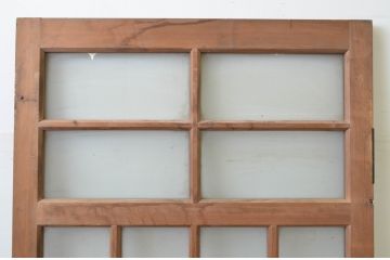アンティーク建具　大正ロマン　希少な背高サイズ!!古い木味が魅力のガラス扉1枚(木製扉、ドア)(R-067191)