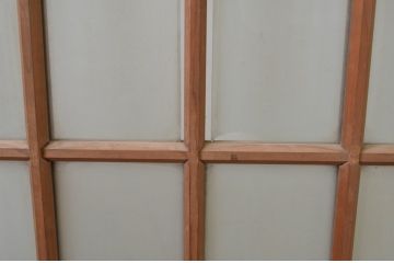 アンティーク建具　大正ロマン　希少な背高サイズ!!古い木味が魅力のガラス扉1枚(木製扉、ドア)(R-067191)