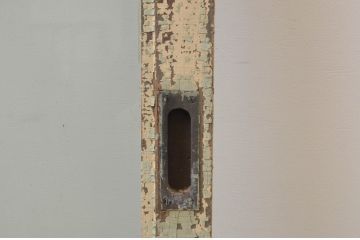 アンティーク建具　ペイント仕上げ限定　シンプルなデザインでインテリアに取り入れやすいペイントガラス窓2枚セット(引き戸、ガラス戸)(R-067192)