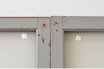 アンティーク建具　大正ロマン　ノスタルジックな雰囲気漂うガラス戸3枚セット(引き戸)(R-067193)