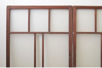 アンティーク建具　大正ロマン　ノスタルジックな雰囲気漂うガラス戸3枚セット(引き戸)(R-067193)