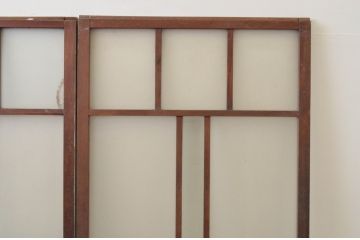 アンティーク建具　大正ロマン　ノスタルジックな雰囲気漂うガラス戸3枚セット(引き戸)(R-067193)