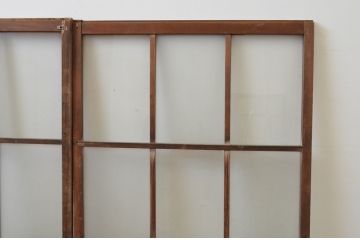 アンティーク建具　大正ロマン　レトロな雰囲気漂うガラス窓2枚セット(引き戸、ガラス戸)(R-067196)