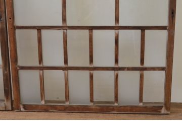 アンティーク建具　大正ロマン　レトロな雰囲気漂うガラス窓2枚セット(引き戸、ガラス戸)(R-067196)
