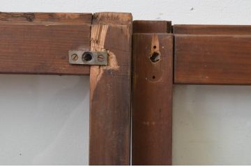 アンティーク建具　大正ロマン　レトロな雰囲気漂うガラス窓2枚セット(引き戸、ガラス戸)(R-067196)