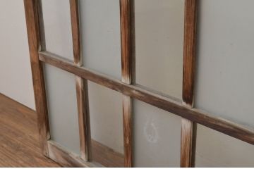 アンティーク建具　大正ロマン　レトロな雰囲気漂うガラス窓2枚セット(引き戸、ガラス戸)(R-067196)