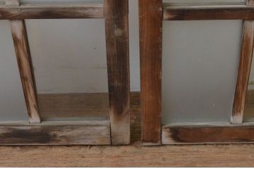 アンティーク建具　大正ロマン　レトロな雰囲気漂うガラス窓2枚セット(引き戸、ガラス戸)(R-067196)