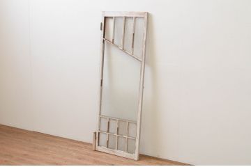 アンティーク建具　ペイント仕上げ限定　大正ロマンの雰囲気漂うペイントガラス窓1枚(木製扉、ガラス扉、ドア)(R-067199)