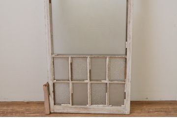 アンティーク建具　ペイント仕上げ限定　大正ロマンの雰囲気漂うペイントガラス窓1枚(木製扉、ガラス扉、ドア)(R-067199)