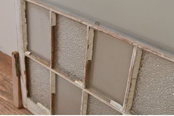 アンティーク建具　ペイント仕上げ限定　大正ロマンの雰囲気漂うペイントガラス窓1枚(木製扉、ガラス扉、ドア)(R-067199)