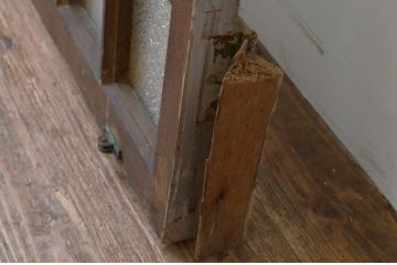 アンティーク建具　ペイント仕上げ限定　大正ロマンの雰囲気漂うペイントガラス窓1枚(木製扉、ガラス扉、ドア)(R-067199)