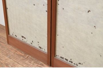 アンティーク建具　和の空間を演出する書院障子戸4枚セット(引き戸、書院戸、窓)(R-067200)