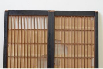 アンティーク建具　上質な和の空間を演出する書院障子戸2枚セット(引き戸、書院戸、窓)(R-067201)