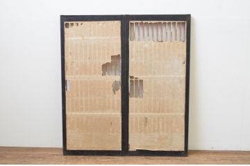 アンティーク建具　上質な和の空間を演出する書院障子戸2枚セット(引き戸、書院戸、窓)(R-067201)