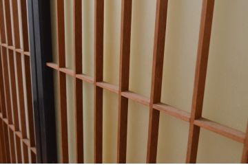 アンティーク建具　上質な和の空間を演出する書院障子戸2枚セット(引き戸、書院戸、窓)(R-067201)