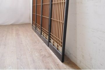 アンティーク建具　和モダンなお部屋作りにおすすめなガラス書院戸4枚セット(引き戸、ガラス戸、窓)(R-067202)