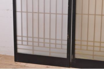 アンティーク建具　和モダンなお部屋作りにおすすめなガラス書院戸4枚セット(引き戸、ガラス戸、窓)(R-067202)