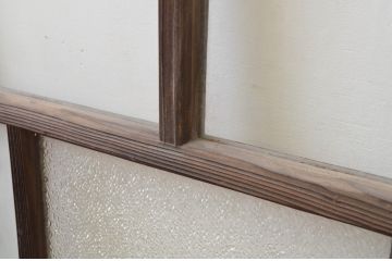 アンティーク建具　大正ロマン　ノスタルジックな雰囲気漂う幅狭ガラス窓4枚セット(引き戸、ガラス戸)(R-067204)