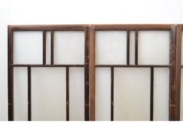 アンティーク建具　大正ロマン　ノスタルジックな雰囲気漂う幅狭ガラス窓4枚セット(引き戸、ガラス戸)(R-067205)