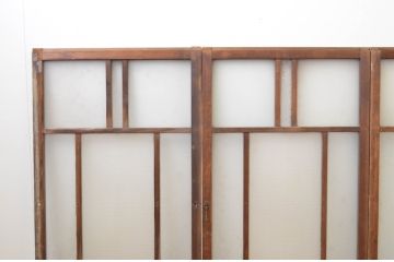 アンティーク建具　大正ロマン　ノスタルジックな雰囲気漂う幅狭ガラス窓4枚セット(引き戸、ガラス戸)(R-067205)